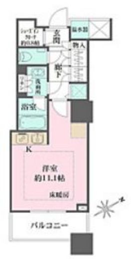 ザ・パークハウス西新宿タワー60　517号室　間取り