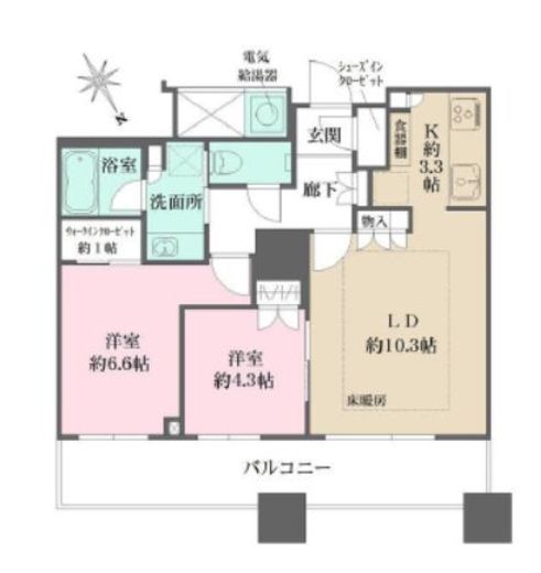 ザ・パークハウス西新宿タワー60　5402号室　間取り