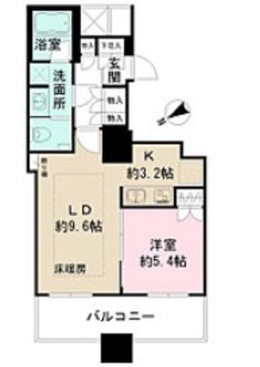 ザ・パークハウス西新宿タワー60　611号室　間取り