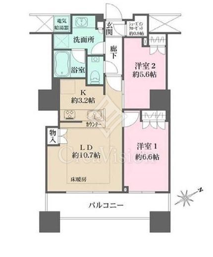 ザ・パークハウス西新宿タワー６０　619号室　間取り