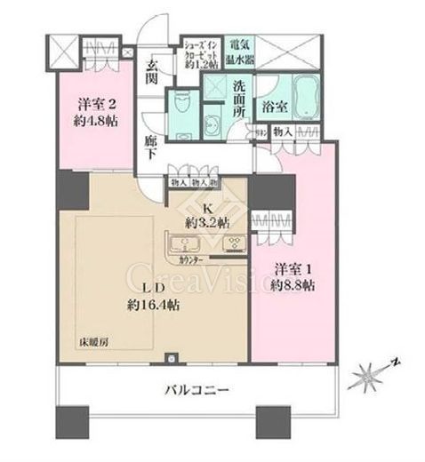 ザ・パークハウス西新宿タワー６０　715号室　間取り
