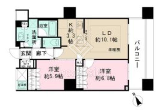 ザ・パークハウス西新宿タワー60　3014号室　間取り