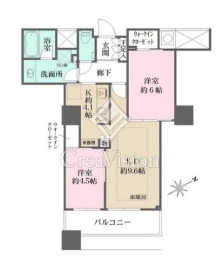 ザ・パークハウス西新宿タワー６０　46F8号室　間取り