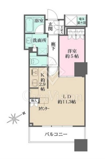 ザ・パークハウス西新宿タワー６０　916号室　間取り