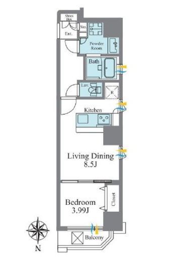 スタイルヒルズ秋葉原　801号室　間取り