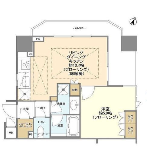 レフィール神保町　9F1号室　間取り