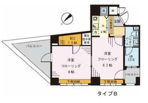 コンフォート東新宿　802号室　間取り