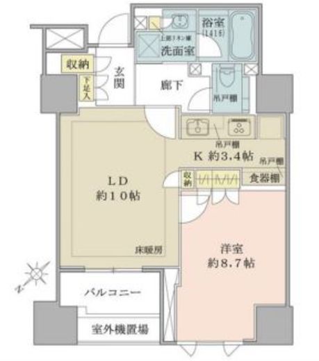 ザ・パークハウス千代田麹町　11F2号室　間取り