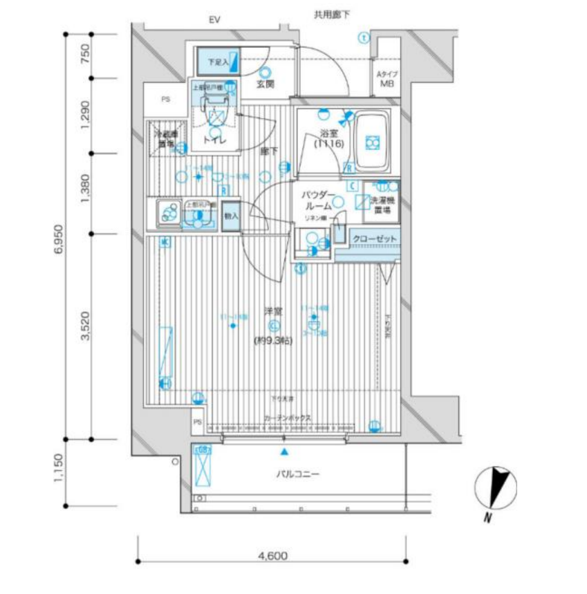 メインステージ九段下　401号室　間取り