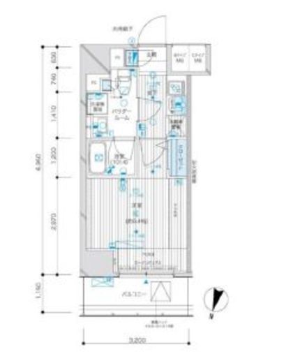 メインステージ九段下　1302号室　間取り