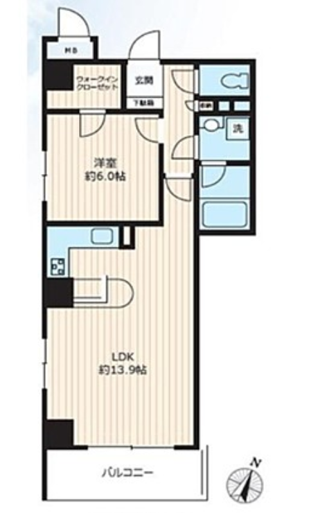 メトロフロント神田　806号室　間取り