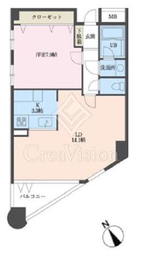 代々木上原128　402号室　間取り