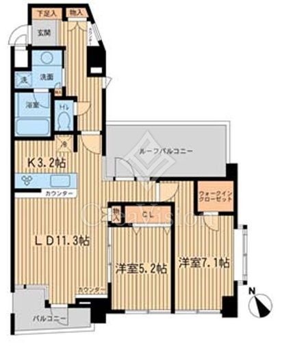 THE パームス代々木上原ヴェールテラス　503号室　間取り