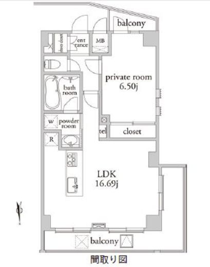 アーベイン早稲田　1001号室　間取り