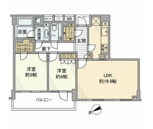 ディアナコート上原　402号室　間取り