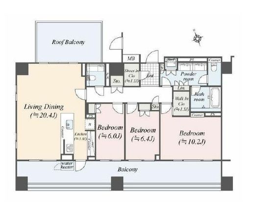 ザ・パークハウスグラン三番町　1501号室　間取り
