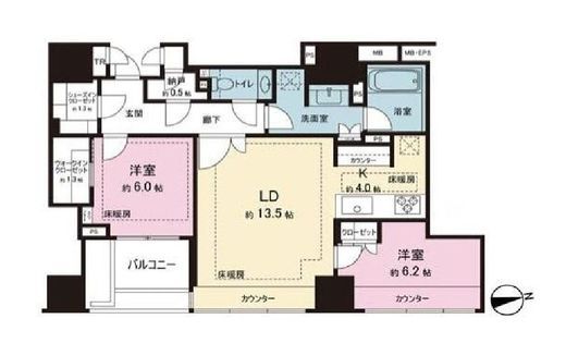 ザ・パークハウスグラン三番町　1004号室　間取り