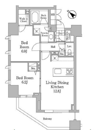 ユニコーンバリー恵比寿　1001号室　間取り