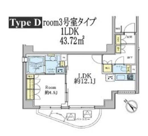 ドゥーエ五反田　1003号室　間取り