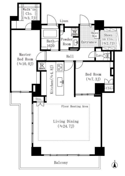 恵比寿ガーデンテラス弐番館　812号室　間取り