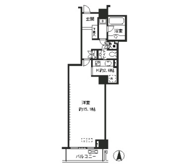 恵比寿ガーデンテラス弐番館　312号室　間取り