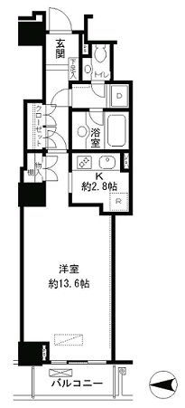 恵比寿ガーデンテラス弐番館　418号室　間取り