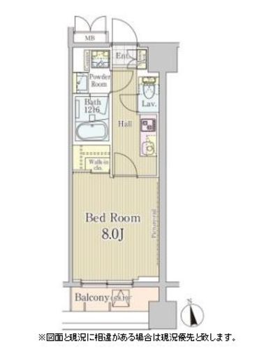 ロングアイランド恵比寿　603号室　間取り