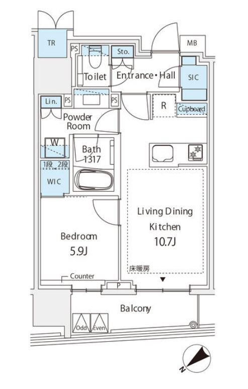 ミレアコート銀座プレミア　1202号室　間取り