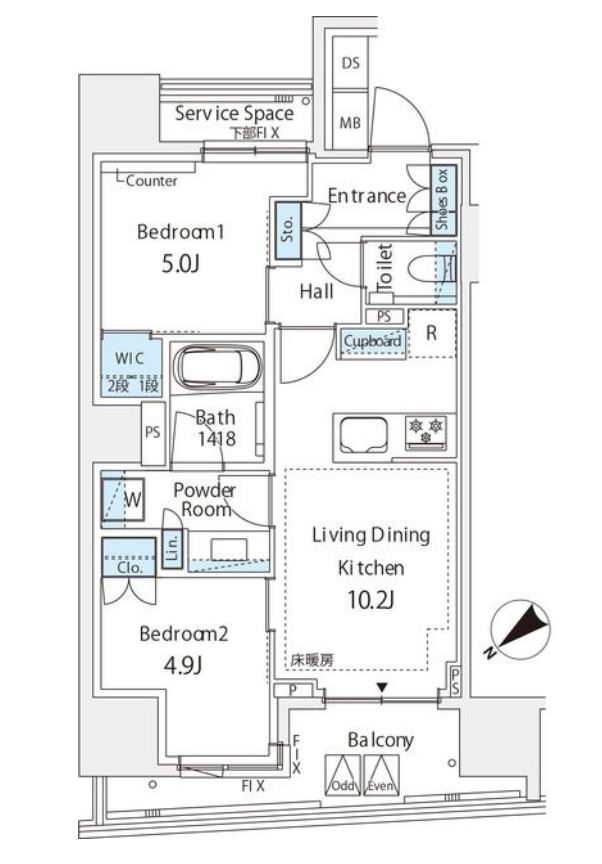 ミレアコート銀座プレミア　501号室　間取り
