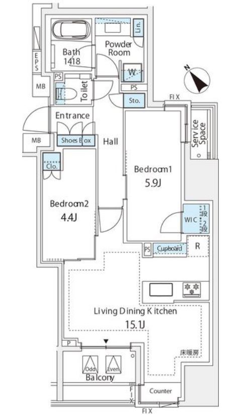 ミレアコート銀座プレミア　605号室　間取り