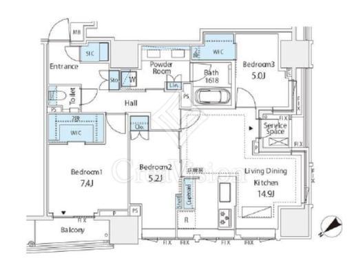 ミレアコート銀座プレミア　1003号室　間取り