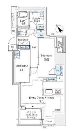 ミレアコート銀座プレミア　605号室　間取り