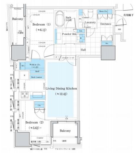 ミレアコート銀座プレミア　903号室　間取り