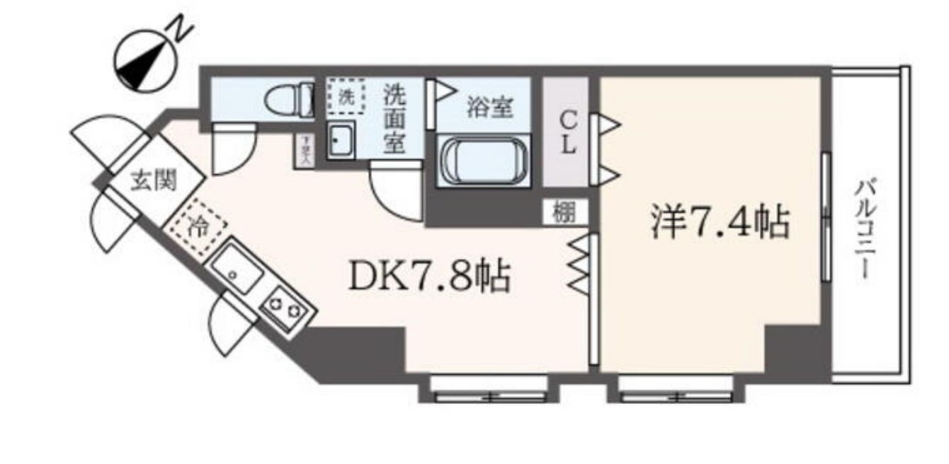 フェルテ高波　405号室　間取り