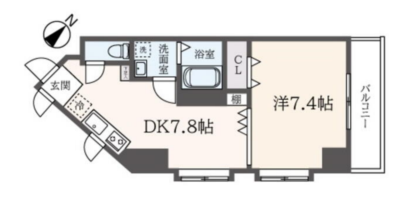 フェルテ高波　10F号室　間取り