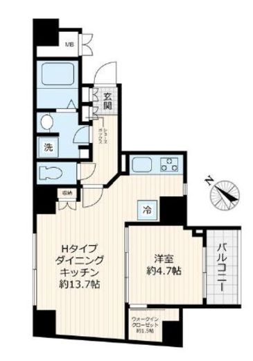 ボルト渋谷松濤レジデンス　1101号室　間取り