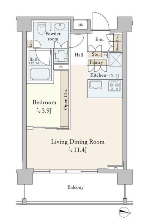 イクサージュ目黒　319号室　間取り