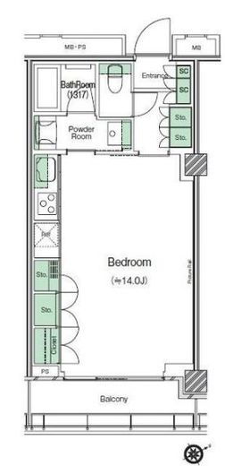 渋谷キャストアパートメント　1507号室　間取り