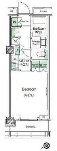 渋谷キャストアパートメント　1518号室　間取り