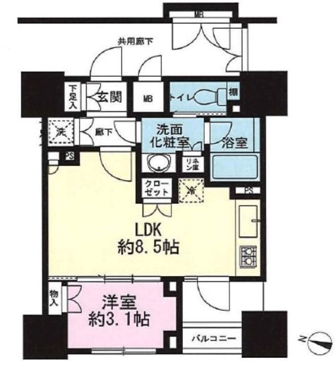 プレミスト渋谷宮益坂　1104号室　間取り