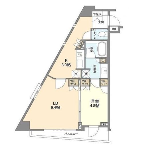クインテット恵比寿　410号室　間取り