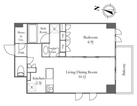KDXレジデンス恵比寿　210号室　間取り