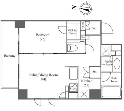 KDXレジデンス恵比寿　601号室　間取り