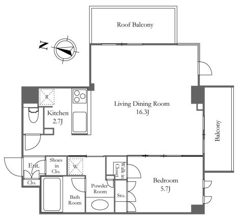 KDXレジデンス恵比寿　707号室　間取り
