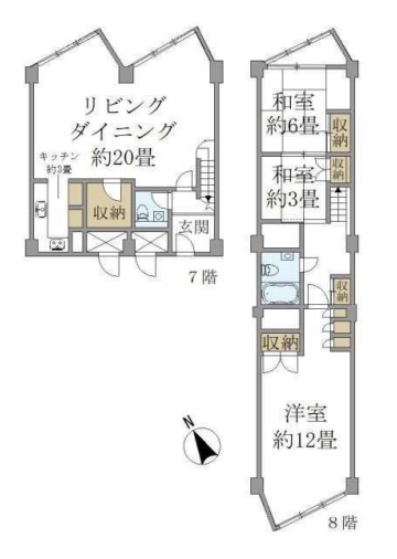 コープオリンピア　715号室　間取り