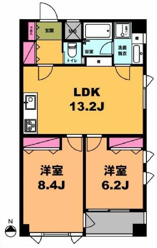 月村マンションＮｏ.３０　1002号室　間取り