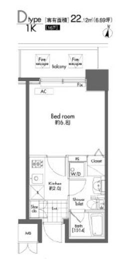 プライムアーバン初台　806号室　間取り