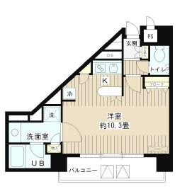 ＳＵＮ恵比寿　301号室　間取り