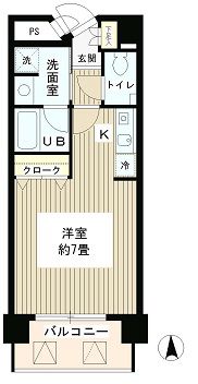 SUN恵比寿　505号室　間取り