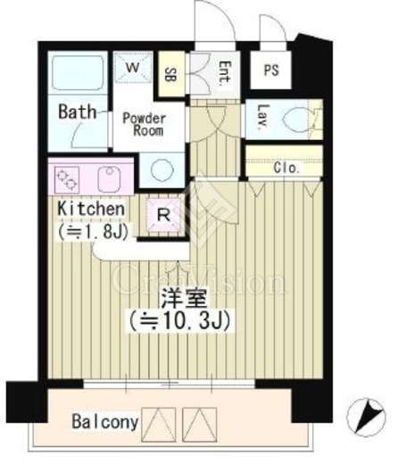 SUN恵比寿　803号室　間取り